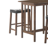 Benzara Contemporary Style 3 Piece Counter Height Set, Brown BM158092 Brown MDF BM158092