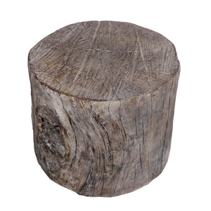 Benzara Round Tree Stump Cement Stool,  Brown BM158297 Brown CEMENT BM158297