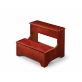 Wooden, 2-Step Solid Step Stool, Warm Red Brown
