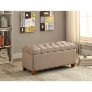 Benzara Functionally Stylish Bench, Taupe Brown BM158990 Brown  BM158990