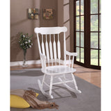 Benzara Antique Rocking Chair, White BM159018 WHITE ASIAN HARDWOOD BM159018