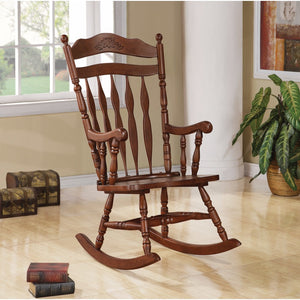 Benzara Traditional Nostalgia Arrow back Rocking Chair, Walnut BM159020 BROWN ASIAN HARDWOOD BM159020