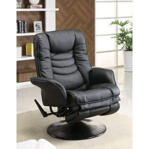 Benzara Opulently Functional Glider Chair, Black BM159022 Black VINYL BM159022