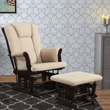 Benzara Functionally Appealing Glider Chair With Ottoman, Beige BM159032 Beige MICROFIBER BM159032