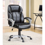 Benzara Executive High-Back Leather Chair, Black BM159035 BLACK VINYL BM159035