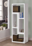 Benzara Hollow-Core TV Console and Bookcase Combination,  White BM159052 White Wood BM159052