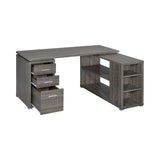 Benzara Modern Style Wooden Office Desk, Gray BM159070 Gray Wood BM159070