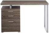 Benzara Modish Office Desk with File Drawer, Gray BM159072 Gray Wood and Metal BM159072