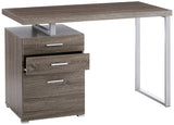 Benzara Modish Office Desk with File Drawer, Gray BM159072 Gray Wood and Metal BM159072