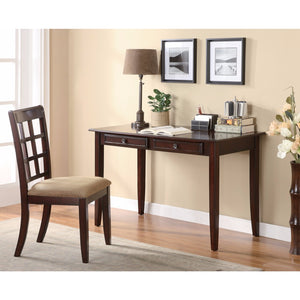 Benzara 2 Piece Solid Wooden Desk Set, Brown BM159087 Brown Wood BM159087