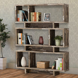 Benzara Rustically Charmed Wooden Open Bookcase, Brown BM159097 Brown Wood BM159097