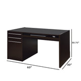 Benzara Contemporary Connect-IT Computer Desk, Brown BM159112 Brown Wood BM159112