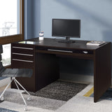 Benzara Contemporary Connect-IT Computer Desk, Brown BM159112 Brown Wood BM159112