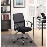 Benzara Ergonomic Fine Mesh Office Chair, Black BM159143 BLACK PLYWOOD BM159143
