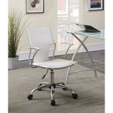 Benzara Contemporary styled mid-back office chair, White/Chrome BM159148 WHITE  BM159148