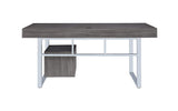 Benzara Elegant Contemporary Style Wooden Writing Desk, Gray BM159200 Gray Wood BM159200