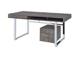 Benzara Elegant Contemporary Style Wooden Writing Desk, Gray BM159200 Gray Wood BM159200