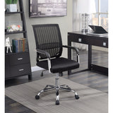 Benzara Designer Mesh Operator Office Chair, Black BM159214 BLACK PLYWOOD BM159214