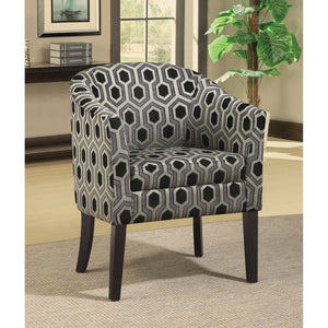 Benzara Space Adorner Accent Chair, Gray/Black BM159250 Gray/Back SOLIDWOOD BM159250