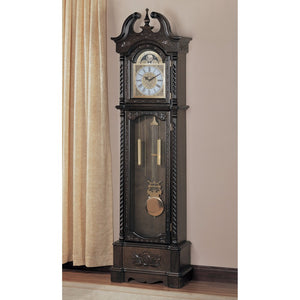 Benzara Aesthetically Charmed Wooden Grandfather Clock, Brown BM159265 Brown Wood BM159265
