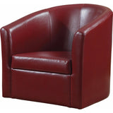 Benzara Slickly Compact Accent Chair, Red BM159276 Red BONDED LEATHER/PU BM159276