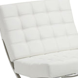 Benzara Comfortably Classy Accent Chair, White BM159284 White PU BM159284