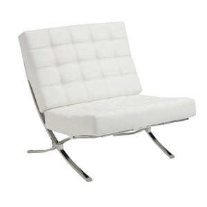 Benzara Comfortably Classy Accent Chair, White BM159284 White PU BM159284