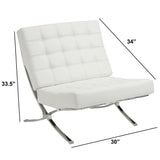 Benzara Comfortably Classy Accent Chair, White BM159284 White PU BM159284