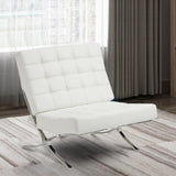 Benzara Comfortably Classy Accent Chair, White BM159284 White PU BM159284