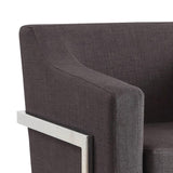 Benzara Dapperly Styled Accent Chair, Gray BM159299 Gray  BM159299