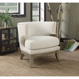 Benzara Luxuriously Styled Accent Chair, White BM159305 White  BM159305