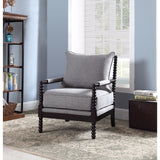 Benzara Turned Designing Accent Chair, Gray BM159332 Gray FABRIC BM159332