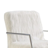 Benzara Elegantly Chic Accent Chair, White BM159337 White FABRIC BM159337