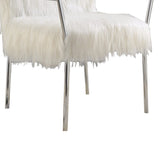 Benzara Elegantly Chic Accent Chair, White BM159337 White FABRIC BM159337