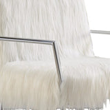 Benzara Elegantly Chic Accent Chair, White BM159337 White FABRIC BM159337