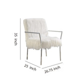 Benzara Elegantly Chic Accent Chair, White BM159337 White FABRIC BM159337