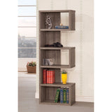 Benzara Sturdy Semi-Backless Wooden Bookcase, Gray BM159406 Gray Wood BM159406