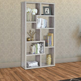 Benzara Modish Wooden Bookcase With Multiple Shelves, Gray BM159410 Gray Wood BM159410