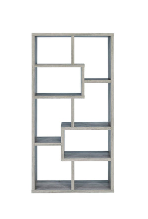 Benzara Modish Wooden Bookcase With Multiple Shelves, Gray BM159410 Gray Wood BM159410