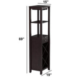 Benzara Smart Looking Wine Cabinet, Espresso Brown BM159993 Espresswo Brown MDF & RBW BM159993