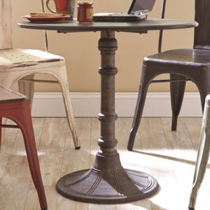 Benzara Round Transitional MDF and Metal Bistro Dining Table, Bronze BM160759 Bronze MDF and Metal BM160759