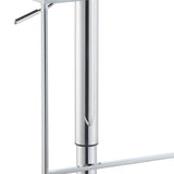 Benzara Adjustable Contemporary Metal Bar Stool, Black & Silver BM160763 Black And Silver Leather & Metal BM160763