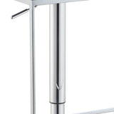 Benzara Classic Adjustable Metal Bar Stool, Gray & Silver BM160764 Gray And Silver Leather & Metal BM160764