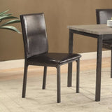 Benzara Contemporary Upholstered Dining Chair with Full Back, Black, Set of 2 BM160787 Black Metal BM160787