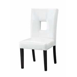 Benzara Modern Dining Side Chair with Upholstered Seat and Back, White, Set of 2 BM160858 White Wood/Vinyl BM160858