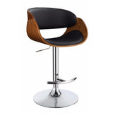 Contemporary Style Adjustable Bar Stool, Black And Brown