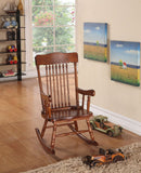 Benzara Sober Wooden Rocking Chair, Tobacco Brown BM162982 Brown Wood ? Engineered Wood BM162982