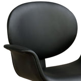 Benzara Metal & Wooden Office Arm Chair, Black BM163565 Black PU Wood Metal Gas Lift BM163565