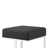 Benzara Metal Counter Height Stool, Black BM163692 Chrome & Black Metal & Leather BM163692