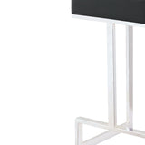 Benzara Metal Counter Height Stool, Black BM163692 Chrome & Black Metal & Leather BM163692